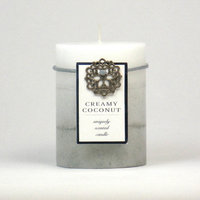 Highland Dunes Ocean Mist Scented Pillar Candle Color: White, Size: 3