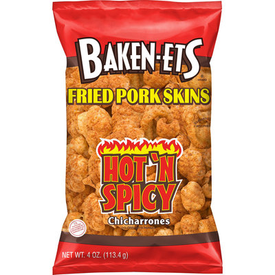 Baken-Ets® Chicharrones Hot 'N Spicy Fried Pork Skins 4 oz. Bag
