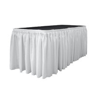 La Linen Table Skirt Color: White