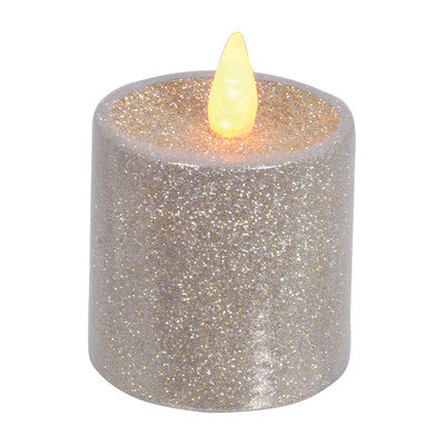 Mercer41 Glitter LED Pillar Flameless Candle Size: 3