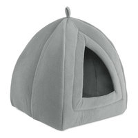 Igloo Cat Bed, Soft Indoor House, Removable Cushion by Petmaker, Gray