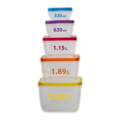 Rebrilliant Square 10 Container Food Storage Set