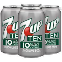 7UP TEN, 12 Fl Oz Cans, 4 Pack