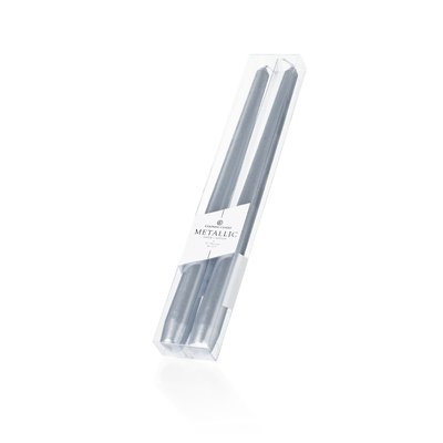 Colonial Candle Metallic Unscented Taper Candle Color: Silver