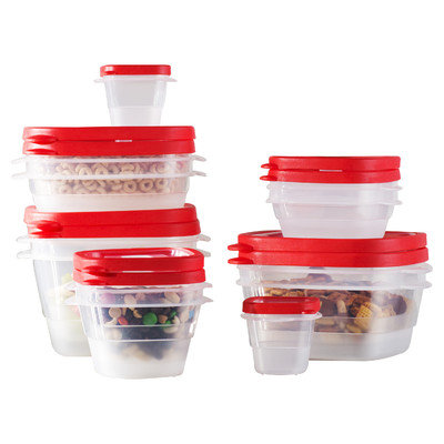 Wayfair Basics 24-Piece Plastic Food Storage Container Set Color: Red
