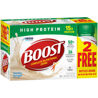 BOOST High Protein Vanilla Delight Complete Nutritional Drink 8-8 fl. oz. Bottles