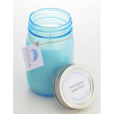 The Pure Candle Eucalyptus and Spearmint Mason Scented Jar Candle
