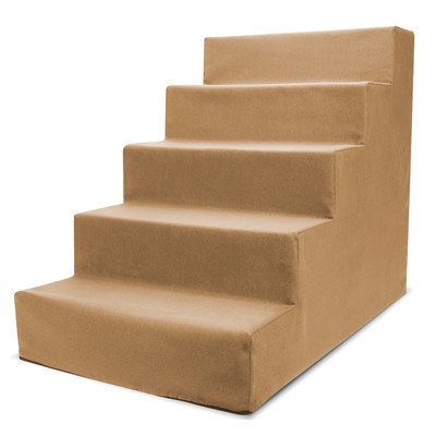 Precioustails Homebase High Density Foam 5 Step Pet Stair Color: Camel Beige