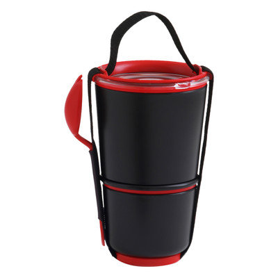 Black + Blum 28.5 oz. Lunch Pot with Spork Color: Black