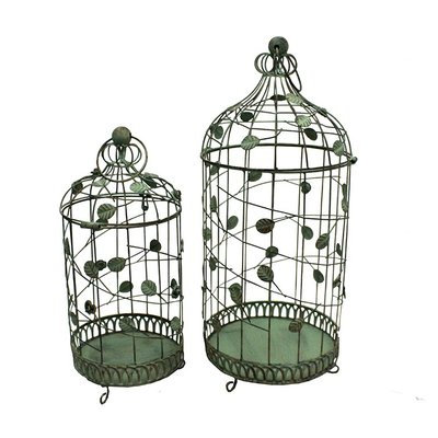 Kohls 2-piece Metal Garden Round Birdcage Set (Green)