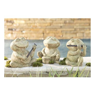 Wind & Weather 3 Piece Frog Musician Statue Set
