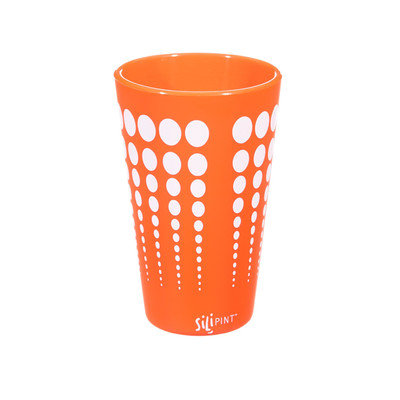 Ebern Designs Cayden Silipint Water/Juice Glass Color: Orange / White