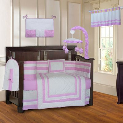 Zoomie Kids Andelain Modern Quilted 10 Piece Baby Crib Bedding Set Color: Pink