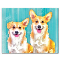 Varick Gallery 'Corgi Dog Pals Black' Graphic Art Print Size: 8
