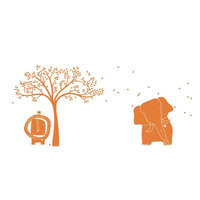 Littlelion Studio Baby Zoo Mural Monochromatic Wall Decal Color: Orange