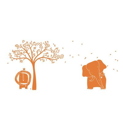 Littlelion Studio Baby Zoo Mural Monochromatic Wall Decal Color: Orange