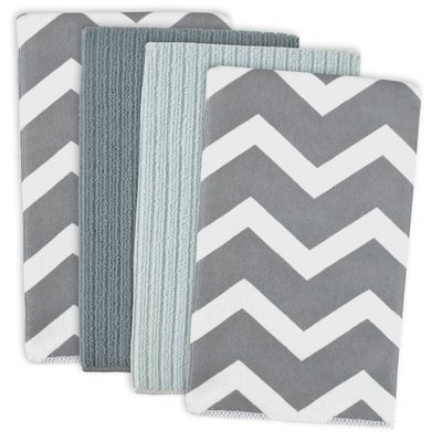 Longshore Tides 4 Pieces Chevron Microfiber Dishtowel