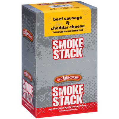 Old Wisconsin® Smoke Stack Beef Sausage & Cheddar Cheese Snacks 18-1 oz. Packs