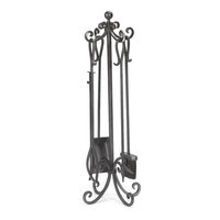 Plow & Hearth 5 Piece Steel Fireplace Tool Set Finish: Pewter