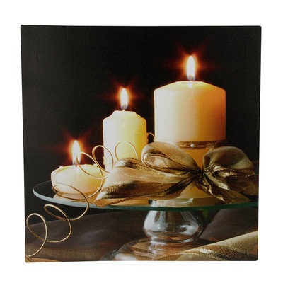 The Holiday Aisle '3 LED Lighted Candle Scene' Photographic Print on Canvas