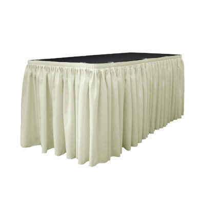 La Linen Table Skirt Color: Ivory