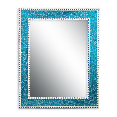 Decorshore Crackled Glass Decorative Wall Mirror