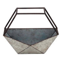 Geo Conservatory Planter - Foreside Home & Garden, Medium Silver