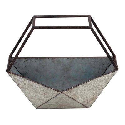 Geo Conservatory Planter - Foreside Home & Garden, Medium Silver