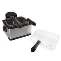 Trademark 4 Qt. 3-Basket Electric Deep Fryer (5-Piece), Silver