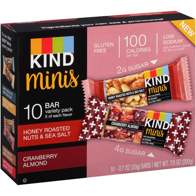 KIND® Minis Honey Roasted Nuts & Sea Salt/Cranberry Almond Granola Bar Variety