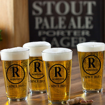 Jds Personalized Gifts Initial Personalized 16 oz. Pub Glass