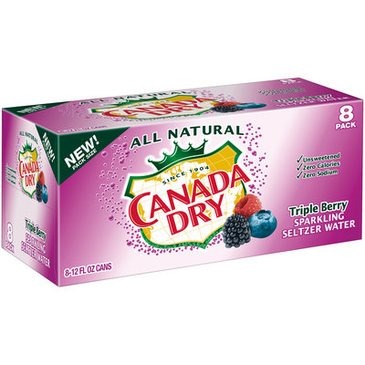 Canada Dry Triple Berry Sparkling Seltzer Water, 12 Fl Oz Cans, 8 Pack
