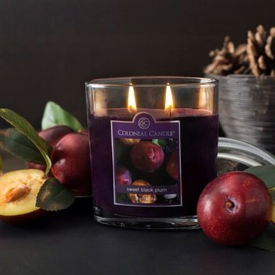 Colonial Candle Sweet Black Plum Oval Scented Jar Candle Size: 7