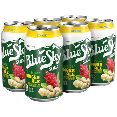 Blue Sky® Zero Sugar Ginger Ale Soda 6-12 fl. oz. Cans