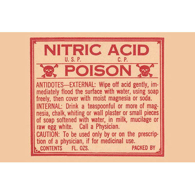 Buyenlarge 'Nitric Acid - Poison' Vintage Advertisement Size: 66
