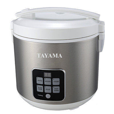 Tayama 10-Cup Digital Rice Cooker and Food Steamer Finish: White
