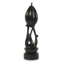 Novica Ghana's Cocoa Original Teak Wood of Cocoa Pod Sculpture