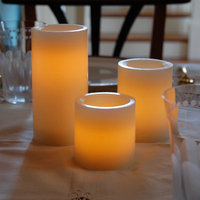 Beachcrest Home Wax LED 3 Piece Round Candle Set with Remote Control