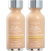 L'Oreal® Paris True Match™ Warm Light Ivory W2 Super-Blendable Makeup 2-1 fl. oz. Glass Bottles