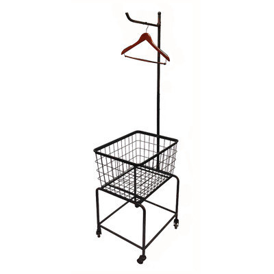 Wilco Home Metal Rolling Laundry Cart Finish: Black