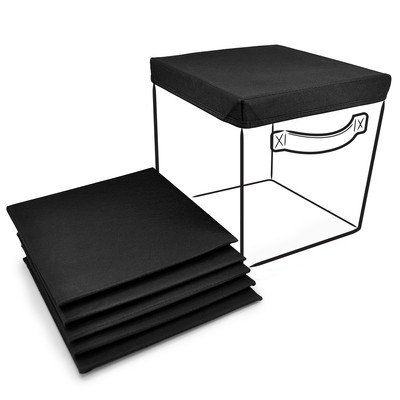 Ggi International Sorbus Foldable Storage Cube Basket Bin Covers, 6 Pack - Black