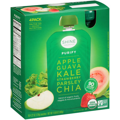 Shine Organics™ Purify Fruit & Vegetable Blend 4-4.22 oz. Pouches