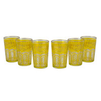 Casablanca Market Tea Time Bahia 8 oz. Tea Glass Set Color: Yellow