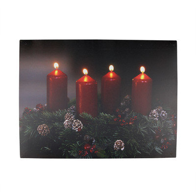 The Holiday Aisle '4 LED Lighted Holiday Candle Scene' Photographic Print on Canvas