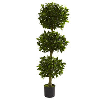 Darby Home Co Triple Bay Leaf Round Topiary in Pot