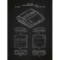 Inked And Screened Gaming 'Super Nintendo SNES 2 System' Silk Screen Print Graphic Art in Chalkboard/White Ink