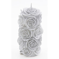 Intrada 2 Piece Romanza Rose Pillar Set Color: Silver