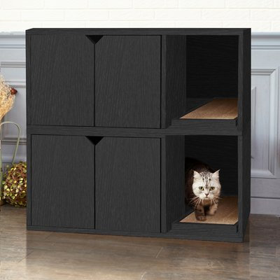 Way Basics zBoard Storage Litter Box Enclosure Color: Black