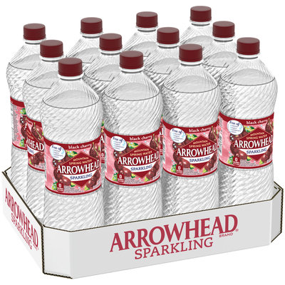 ARROWHEAD Sparkling Mountain Spring Water Black Cherry 1L Bottle (Pack of 12)