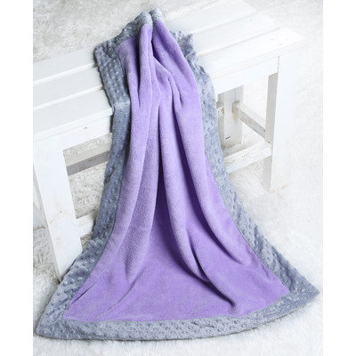 Harriet Bee Bakker Solid with Border Plush Blanket Color: Lilac / Grey